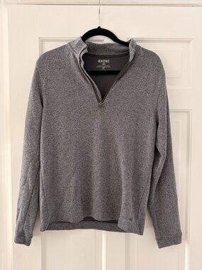 Rhone Men's Heather Gray Quarter Zip Sweater Knit Pullover Size S